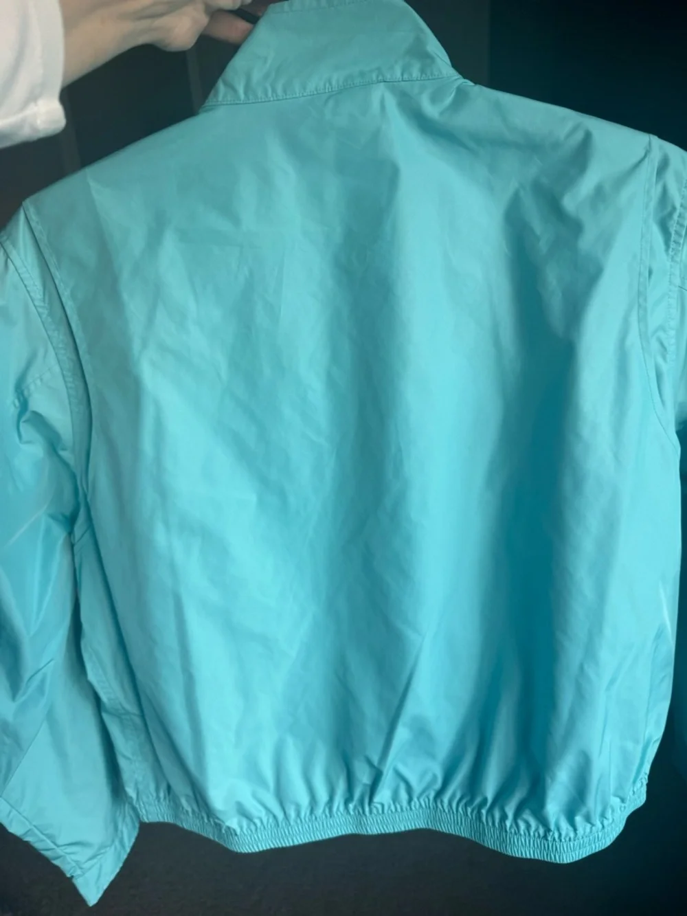 Ralph Lauren Golf Jacket women light blue/aqua full-zip mock neck button collar